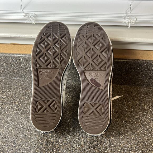 Converse All Star Ivory Canvas Gray Print Platform Womens 9 Sneaker Lace Up Shoe - Picture 10 of 11